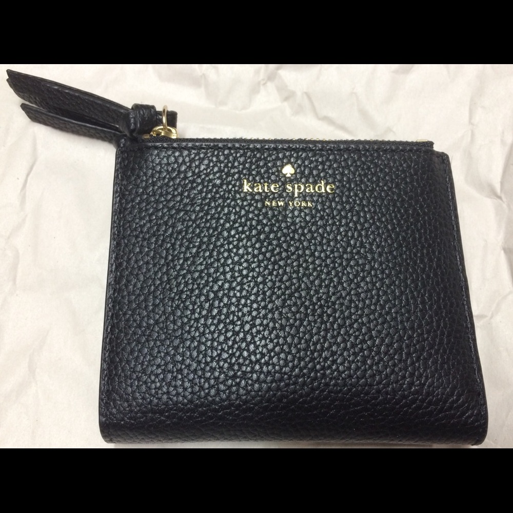 Kate Spade/small double zipper leather wallet